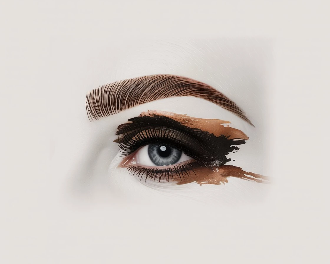 Prefessioneles Wimpern und Augenbrauen färben für dauerhafte Farbbrillanz und betonte Augen im Kosmetikstudio. 